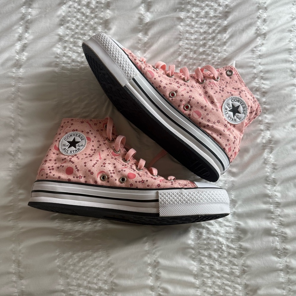 Converse Coral Canvas Sneakers